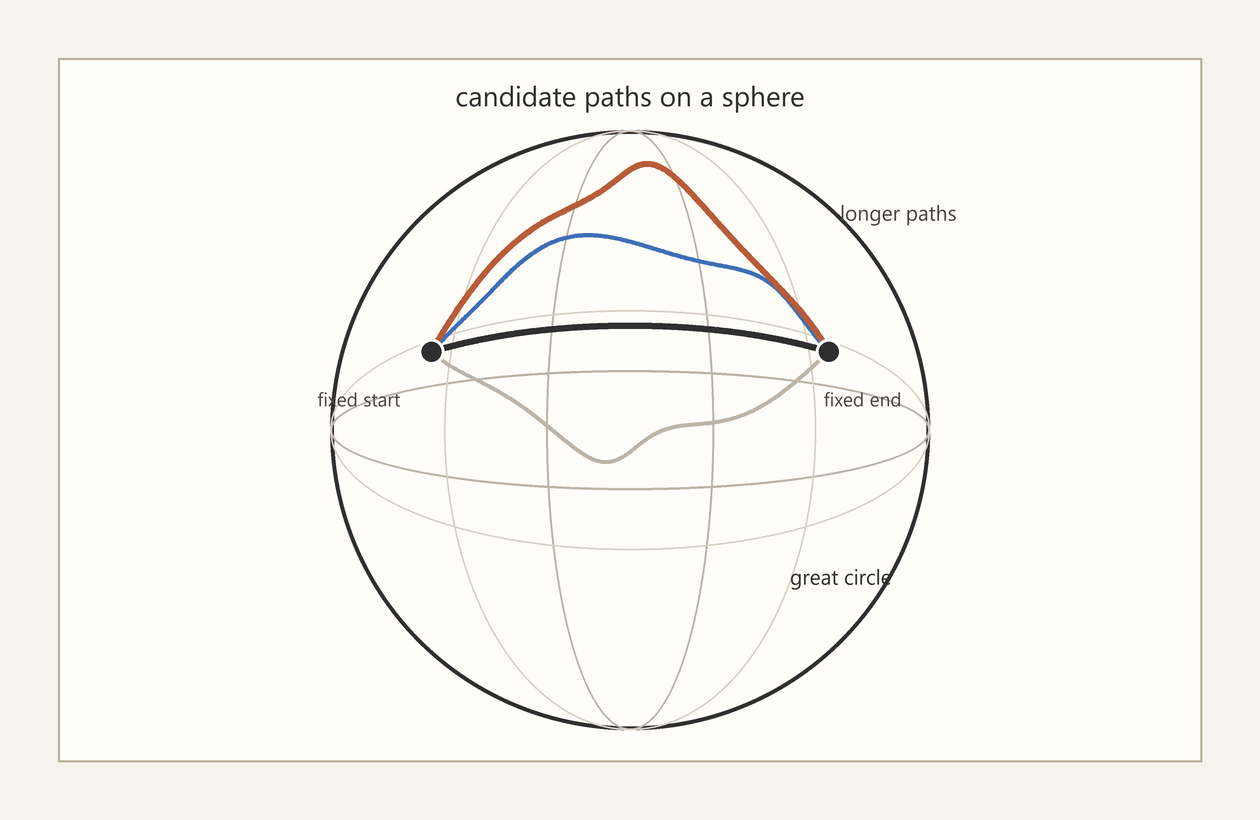 Geodesics on a sphere
